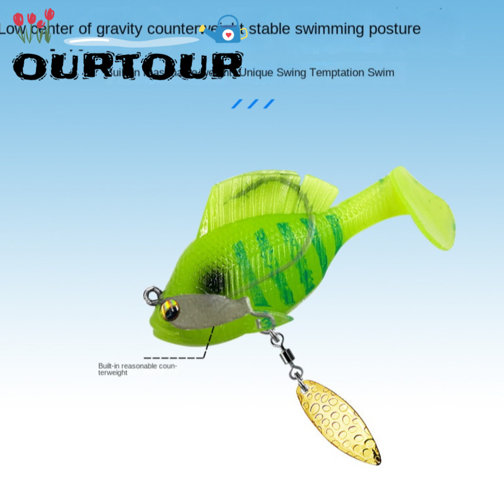 URTouR เหยื่อนุ่มพร้อมตะขอตะกั่ว แบบจิ๊ก Dark Sleeper SwimBait สำหรับตกปลา Pike และ Minnow