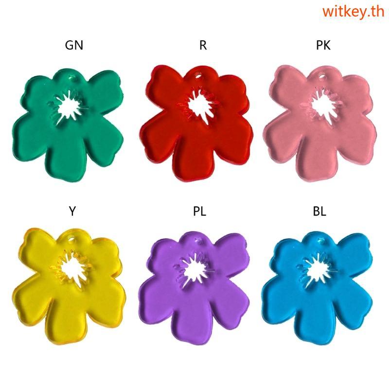จี้เครื่องประดับสร้อยคอยอดนิยม อะคริลิคดอกไม้หกกลีบ สำหรับ DIY ของผู้หญิง