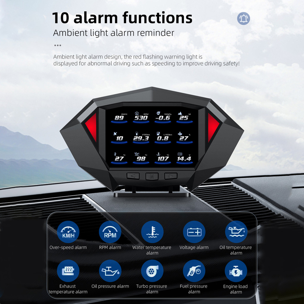 [JAD] Smart Car Inclinometer Level Tilt Meter Digital Head Up Display GPS Speed Meter OBD Speedomete
