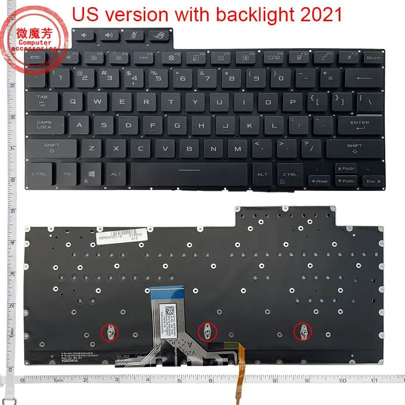 US ใหม่สําหรับ Asus ROG 13 GV301 GV301Q GV301R GV301QE GV301QV GV310Q R9 2021 2022 แป้นพิมพ์ภาษาอังก