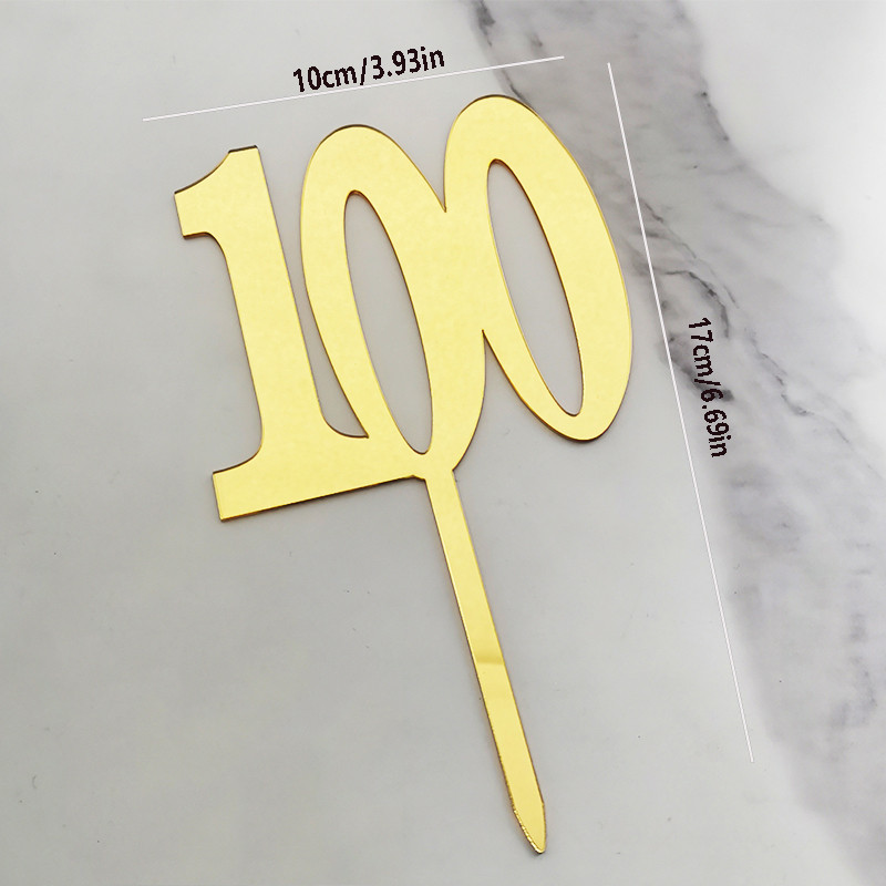 (YUNJ)18 30 40 50 60 70 80 100th Happy Birthday เค้กตกแต่งอะคริลิค Cupcake Topper สําหรับหญิงวันเกิด