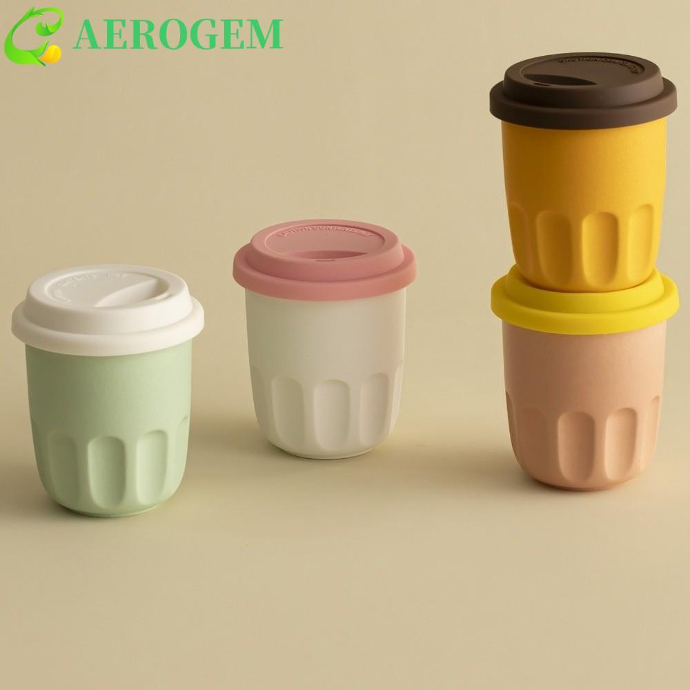 AEROGEM ถ้วยกาแฟพกพา, Leak Proof 350ML Mini Water Cup, เครื่องดื่มถ้วยพร้อมฝาปิดเซรามิค Travel Mug Office