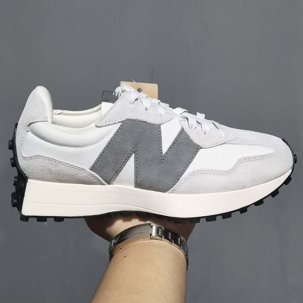 327 New Balance Nova Grey White nb327 (คุณภาพดั้งเดิม 100%) ms327we NB รองเท้าผ้าใบสําหรับผู้หญิงและ