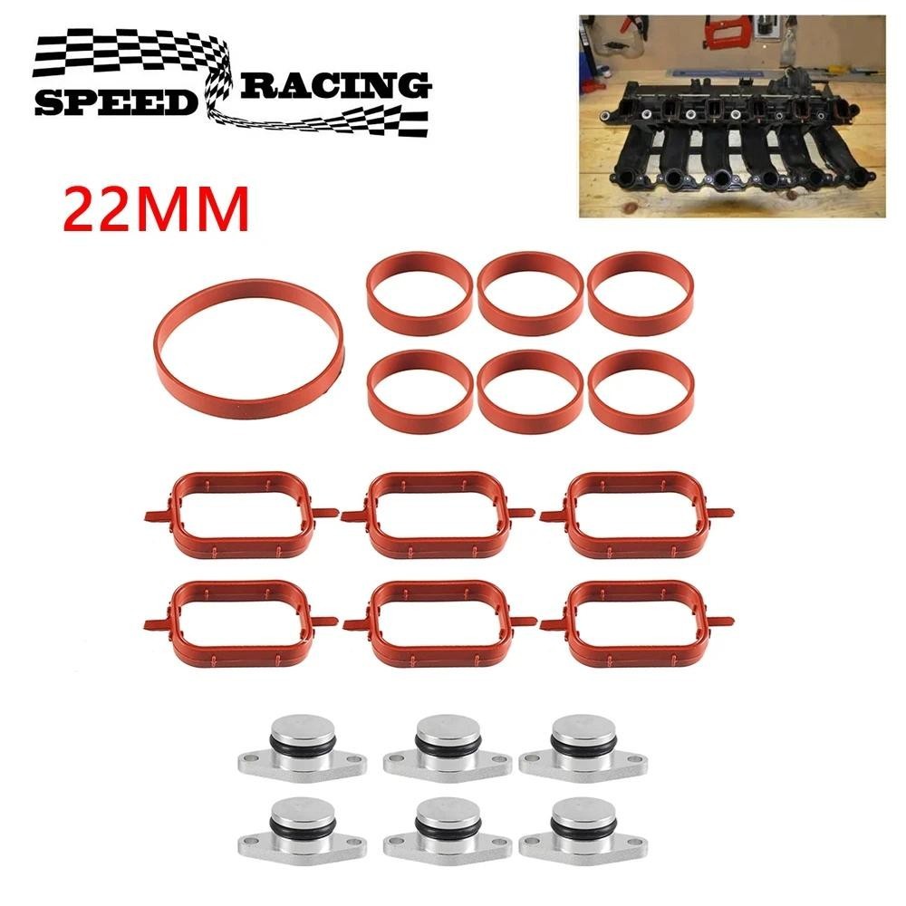 6PCS 22mm Swirl Flap แผ่นเปล่าพร้อมซีลปะเก็นไอดีสําหรับ BMW M47 M57 E39 E87 E46 E90 E39 E60 X3 6 กระ
