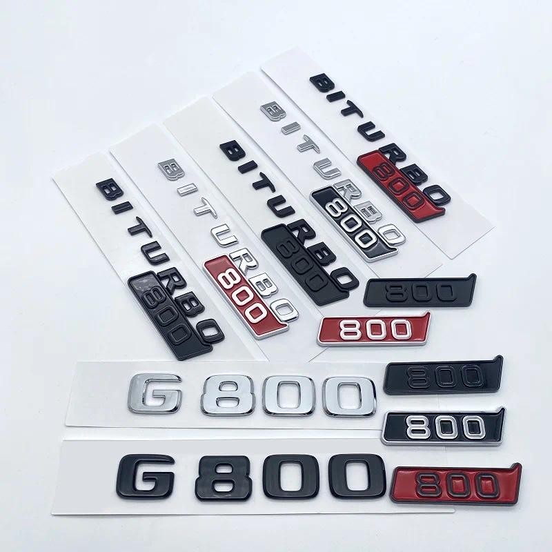 2017 สีดําเงินตัวอักษร G800 800 BITURBO Emblem สําหรับ Mercedes Benz Brabus G รถ Fender Trunk ด้านหล
