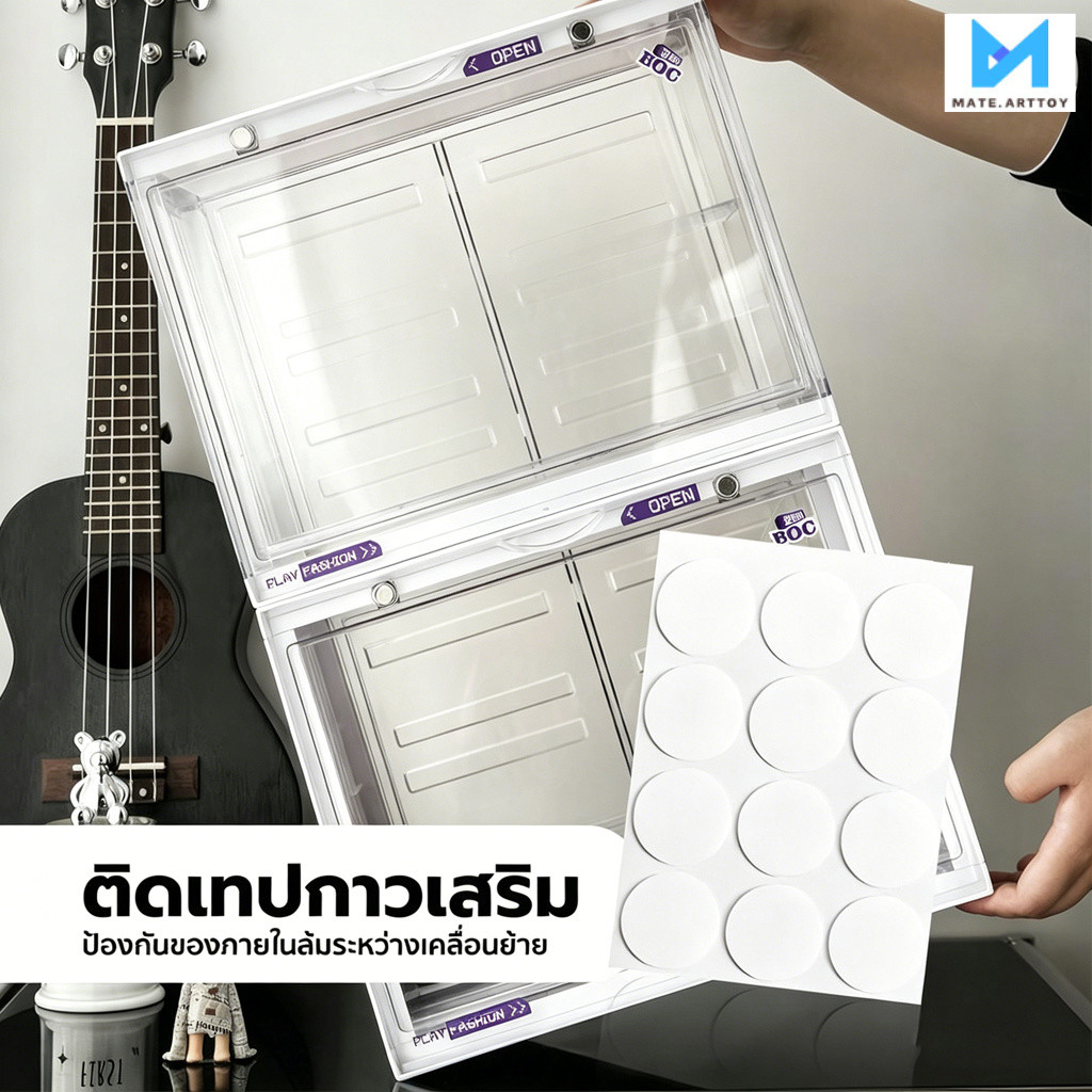 กล่องแสดงโมเดลอะคริลิกใส สำหรับจัดแสดงโมเดล ป้องกันฝุ่นและน้ำ ความจุขนาดใหญ่ วางซ้อนกันได้ และมีความโปร่งใสสูง