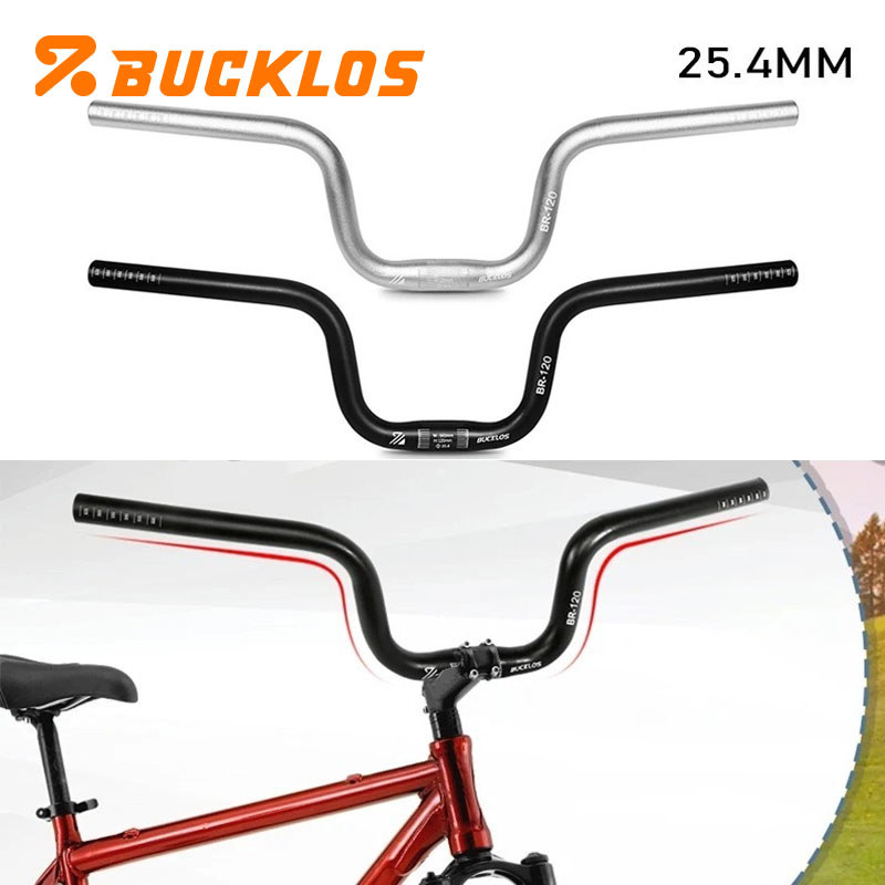 BUCKLOS Handlebar ขนาด 25.4 มม., ความยาว 580 มม., สไตล์ Swallow, น้ำหนักเบา ใช้งานได้ทั้ง MTB และ BMX