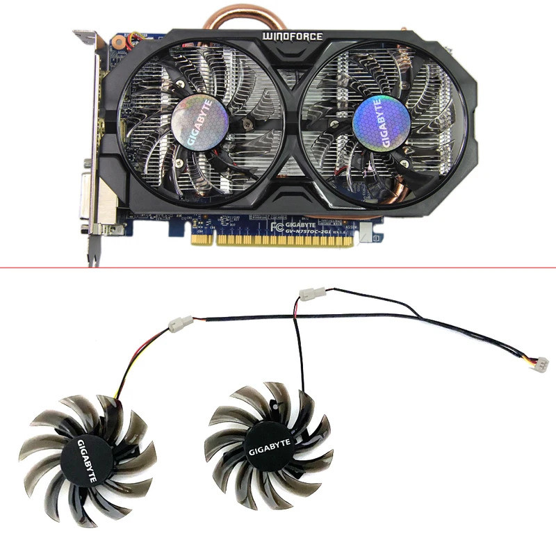 สําหรับ Gigabyte GTX670 GTX580 560Ti GV-N560OC GPU FAN 75MM 3PIN T128010สล ที128010SM PLD08010S12H D
