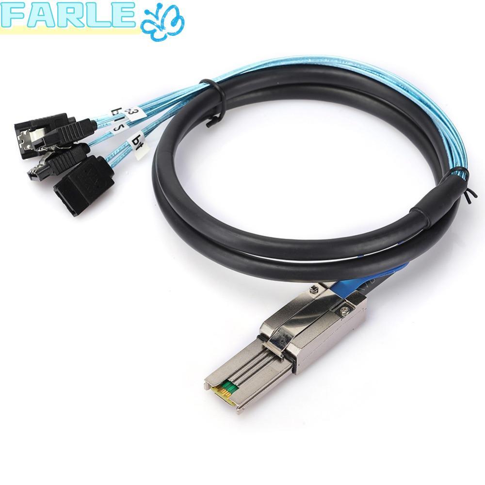FARL Mini SAS Cable, 1 เมตร 6Gbps SFF-8088 26P ถึง 4 X SATAs Cable, ทนทานแบบพกพา Server Hard Drive C
