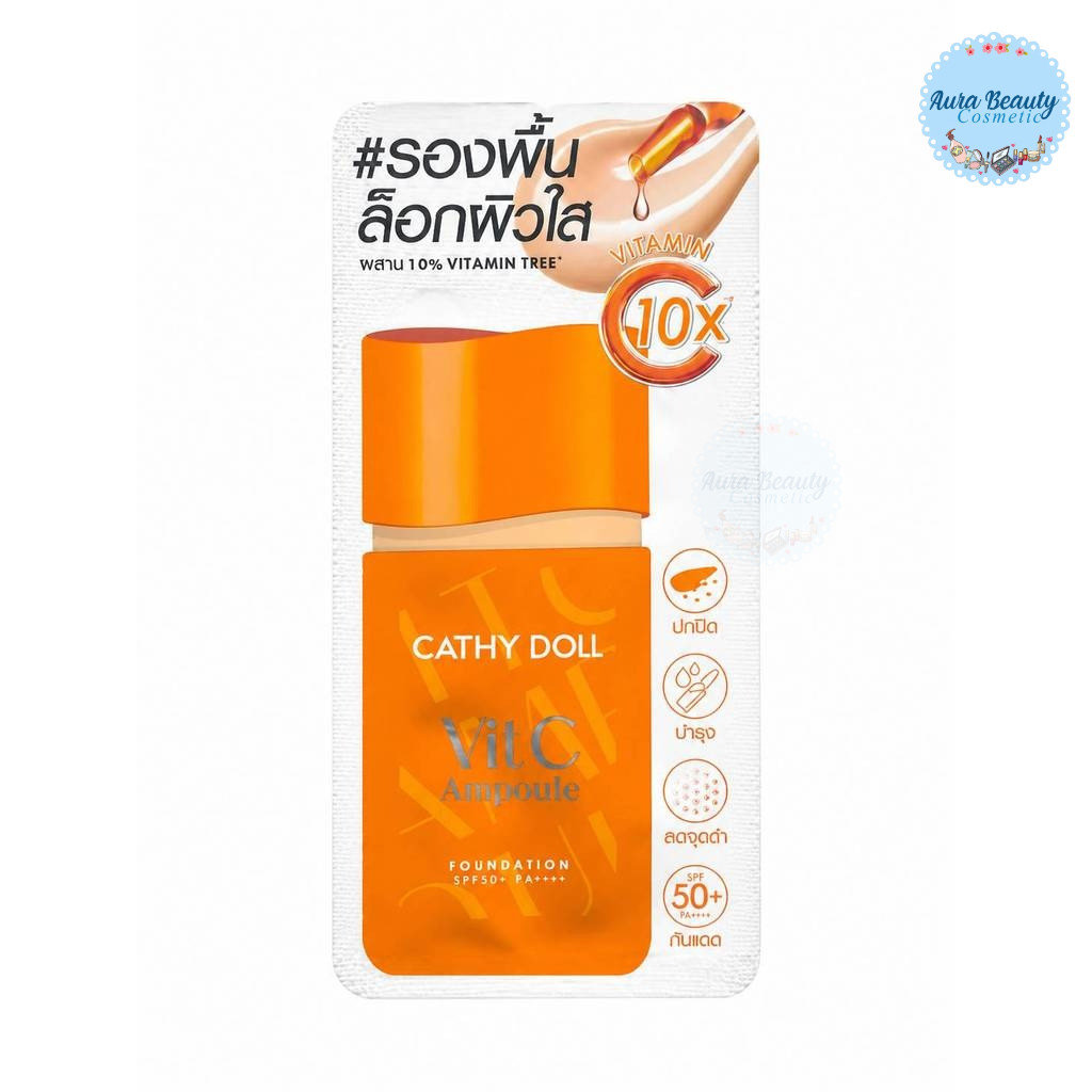 Cathy Doll Vit C Ampoulr Fondation SPF50+ PA+++ เคที่ดอลล์ วิตซี แอมพูล ฟาวเดชั่น 2กรัม.