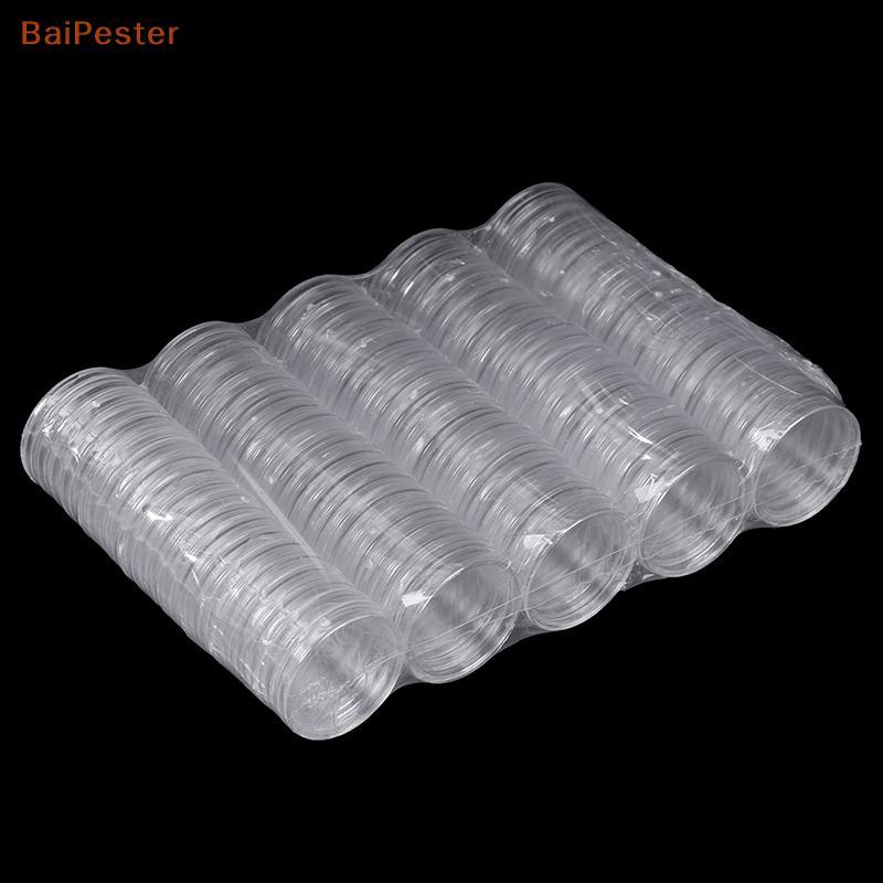 [BaiPester] 100 ชิ้น 27 มม. ที่ใส่เหรียญกล่องเก็บแคปซูลกล่องแสดงเคสแสดงผลทรงกลม