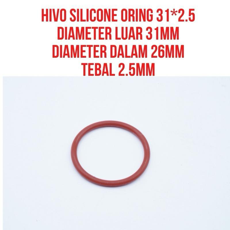 Oring 2.5x26 2.5 มม. x 26 มม. ซีลซิลิโคนความหนา 1 มม. เส้นผ่านศูนย์กลางภายใน 26 มม. ทนความร้อน | Hiv