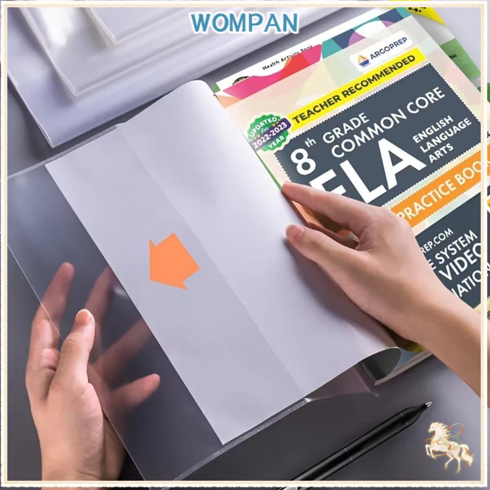 WOMPAN 10 ชิ้นปกหนังสือพลาสติก, กันน้ําทนต่อการสึกหรอโปร่งใสปกหนังสือ, อุปกรณ์เครื่องเขียนปิดกาวในตัว A4/16 พัน/A5 ไฟล์หนังสือฝาครอบป้องกัน