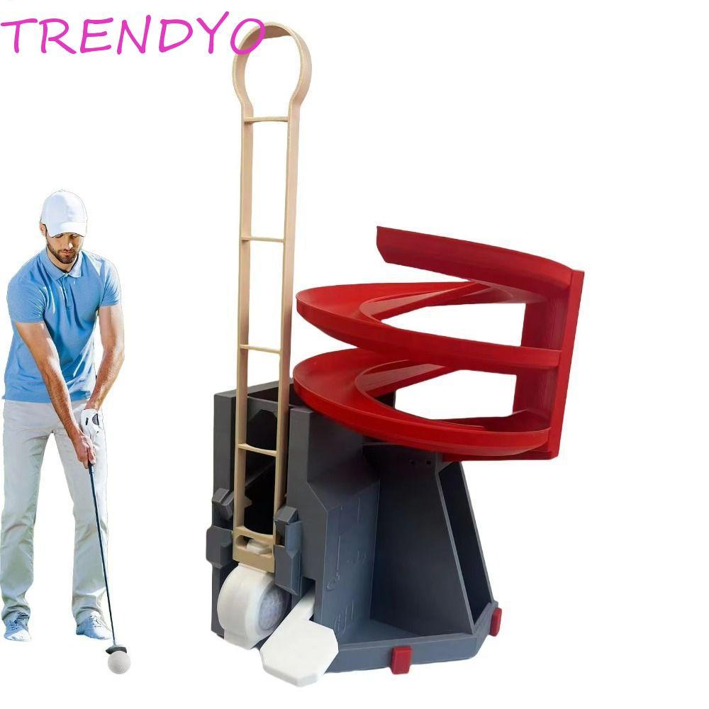 TRENDYO เครื่องจ่ายลูกกอล์ฟอัตโนมัติ, เครื่องตักความจุสูง 25-Ball ความจุชุดปล่อยลูกกอล์ฟ, 3D พิมพ์เท้าเหยียบควบคุม Non-powered Golf Ball Dispenser Swing Training