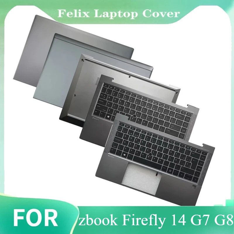 ใหม่แล็ปท็อปปกหลัง LCD สําหรับ zbook Firefly 14 G7 G8 ด้านหน้า Palmrest ด้านล่างแป้นพิมพ์สีดํา