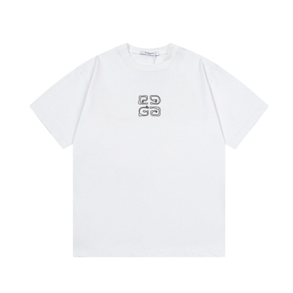 GIVENCHY/GIVENCHY 2026 ต้นฤดูใบไม้ผลิสไตล์ใหม่เสื้อยืดแขนสั้นชายหญิงคู่สไตล์เกลียวคอBottomingเสื้อ 2