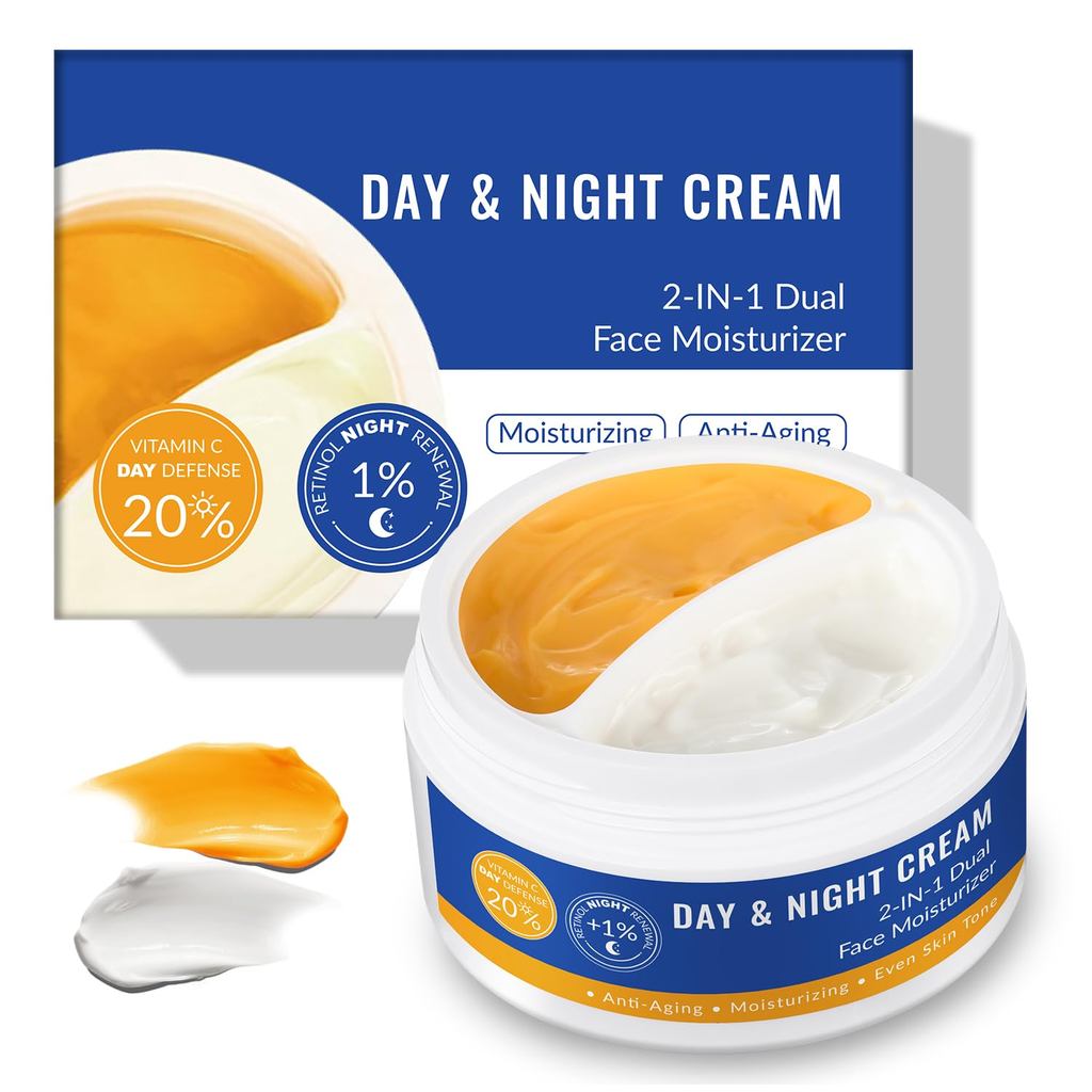 Retinol Vitamin C , Face Moisturizer For Face, 2 In 1 Day & Night Face Moisturizer , Daily Moisturiz