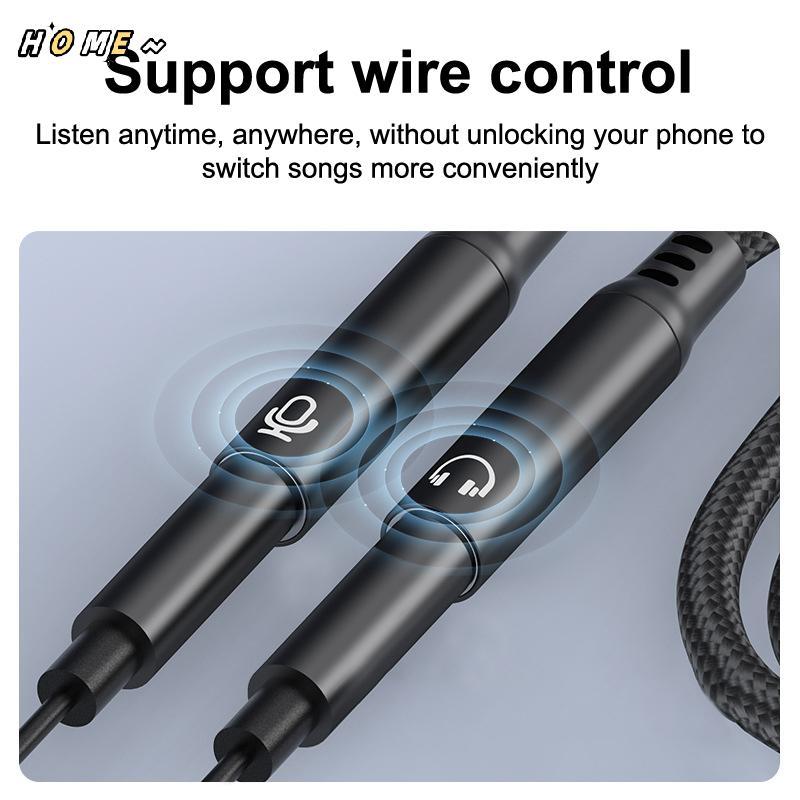 NewHOME 2in1 USB C ถึง Dual 3.5 มม.อะแดปเตอร์เสียง DAC สําหรับ Phone15/16 หูฟังตัวแปลงไมโครโฟน