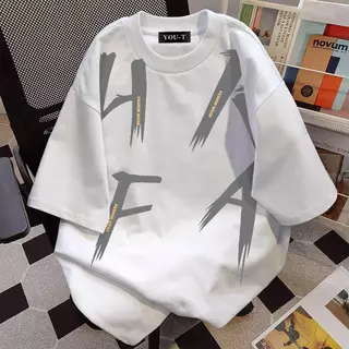 Top.basic🔥เสื้อยืด oversize cotton เสื้อแฟชั่น คอกลม แขนสั้น พิมพ์ลาย 'Hafa' สไตล์ลำลอง ใส่สบาย S-3XL
