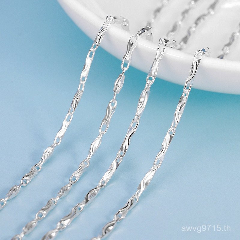 สร้อยคอเงินขายส่งเรือหนายาวสไตล์ 999 โซ่เงินเงินเงินผู้ชายเครื่องประดับเงินผู้หญิงเท้าจับคู่ Ingot O