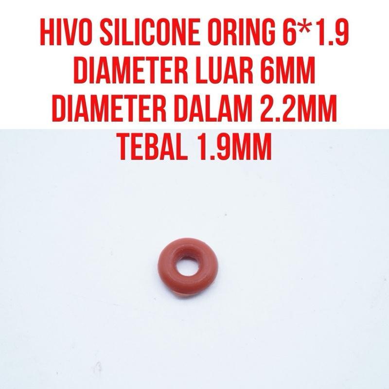 Oring 1.9x2.2 1.9 มม. x 2.2 มม. ซิลซิลซิลิโคนหนา 1 มม. เส้นผ่านศูนย์กลางภายใน 2.2 มม. ทนความร้อน | H