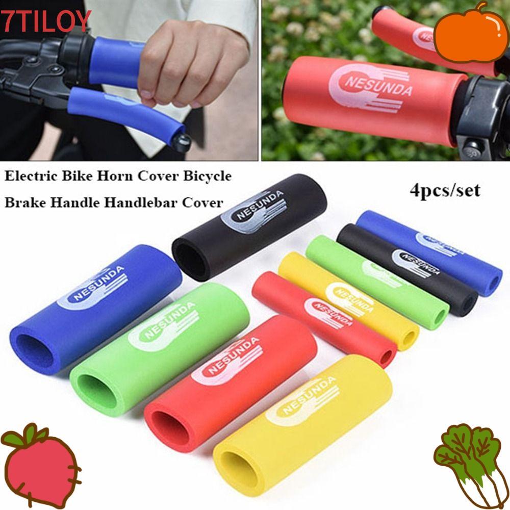 7ติโลช็อป 4ชิ้น/เซ็ตฮอร์นปก,5สีฟองน้ําถุงมือจักรยานไฟฟ้า,ปลอกแฮนด์อุปกรณ์มอเตอร์ไซค์