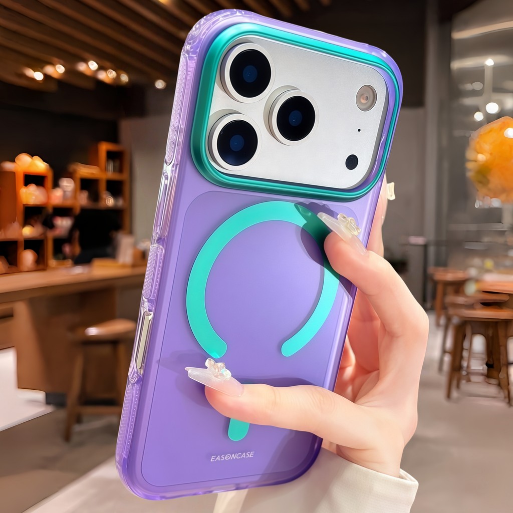 เคสป้องกันการล่มสลายแม่เหล็กสีสันสดใสฝ้าคุณภาพสูงสําหรับ iPhone 17 Pro 16 Pro max ฝาครอบกันชนกันกระแ