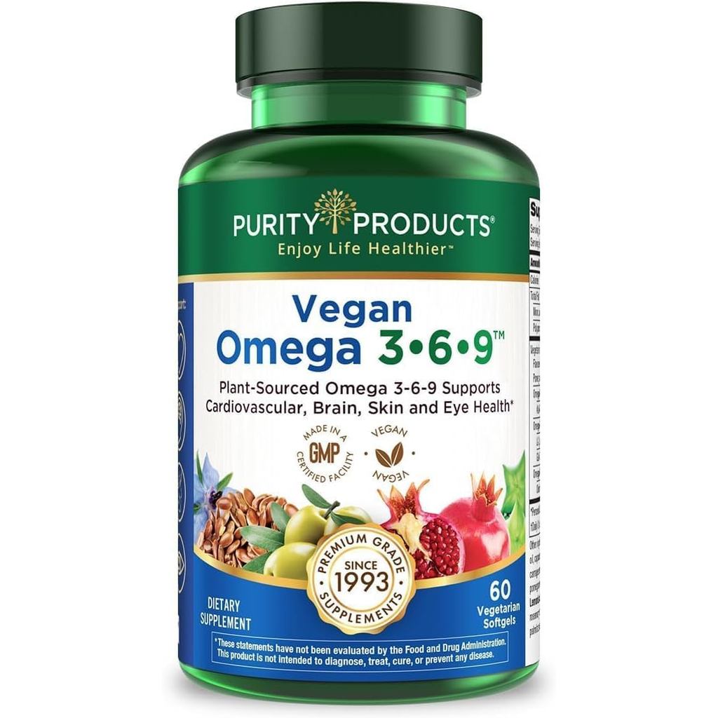ผลิตภัณฑ์ความบริสุทธิ์ Omega 3-6-9 สูตรมังสวิรัติและมังสวิรัติ -5 in 1 Fatty Acid Complex - Omega 3 