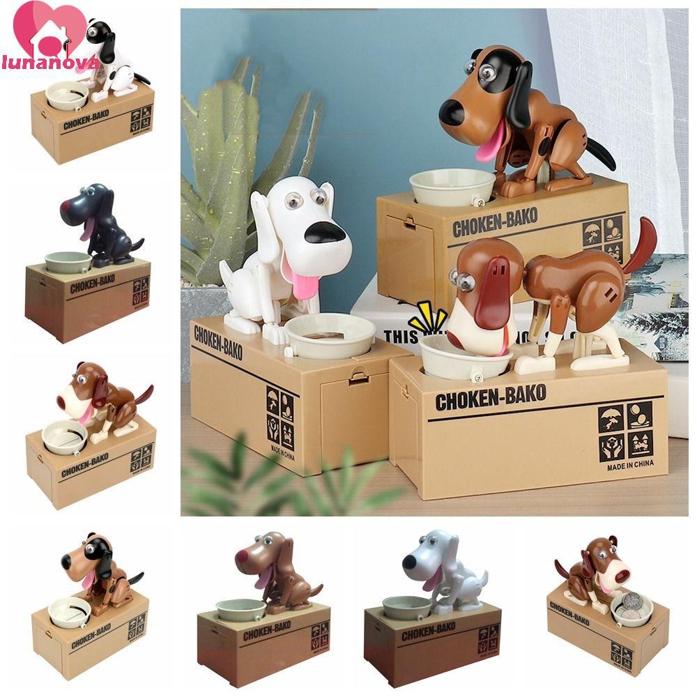 LUNANOVA Electronic Piggy Bank, Automated Plastic Dog Money Box, Fashion Dog Shape Steal Childrens C