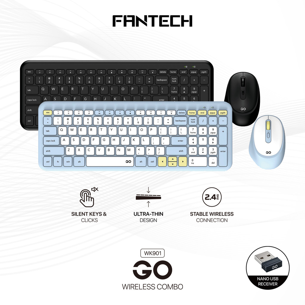 FANTECH WK901 GO ชุดคีย์บอร์ดและเมาส์ไร้สาย