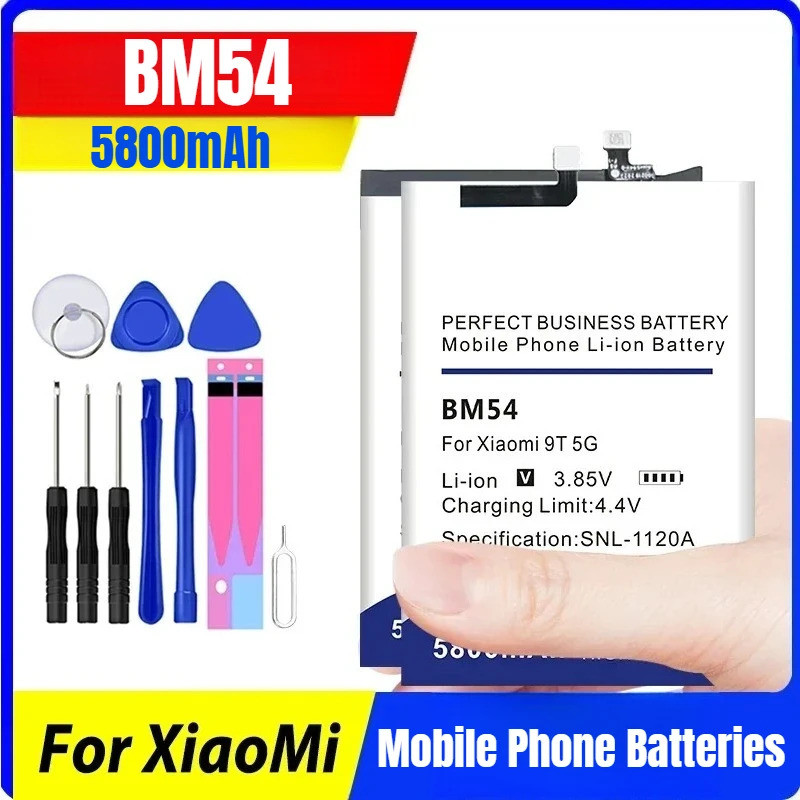 แบตเตอรี่ BM54 5800mAh สําหรับ Xiaomi Note9 5G M54 แบตเตอรี่โทรศัพท์มือถือ