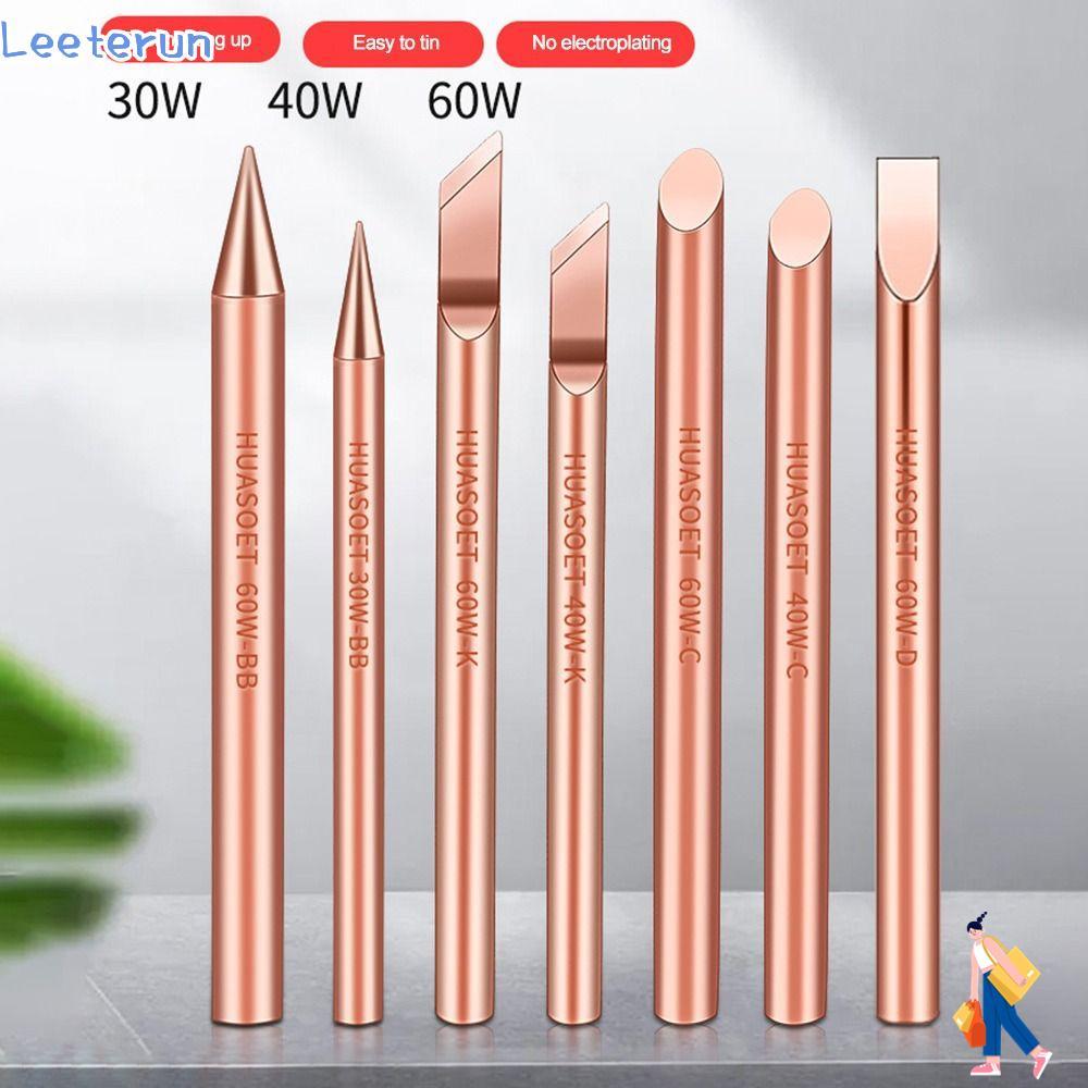 LEETERUN ปลายหัวแร้ง 30/40/60W ไฟฟ้าทองแดงบริสุทธิ์ Solder Iron Head