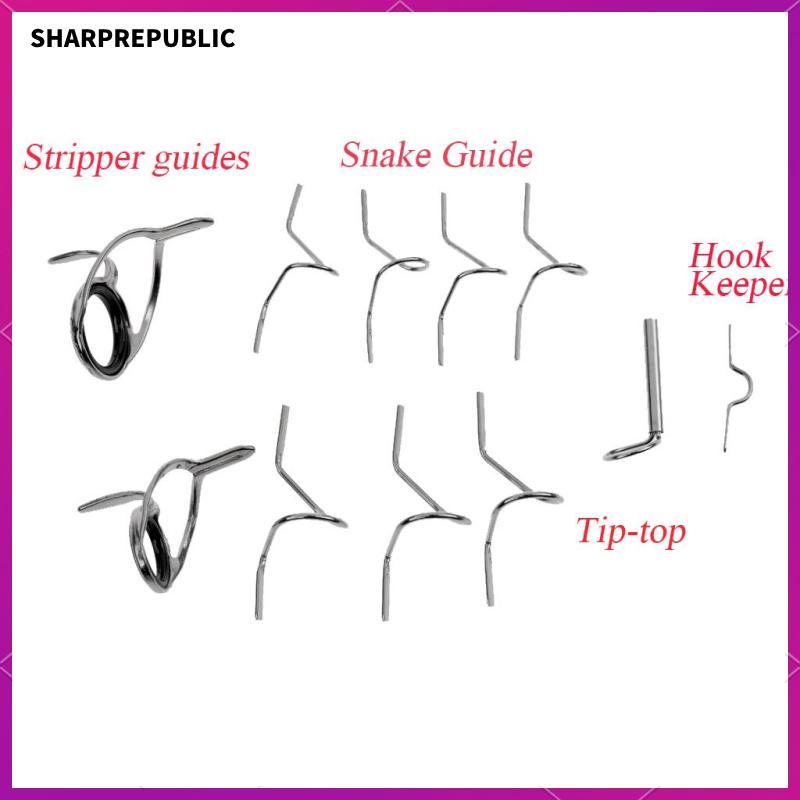 [Sharprepublic] 11x Rod Guide Set Building Wrapping 9FT 4-6WT Hard Snake Guide Tip Hook