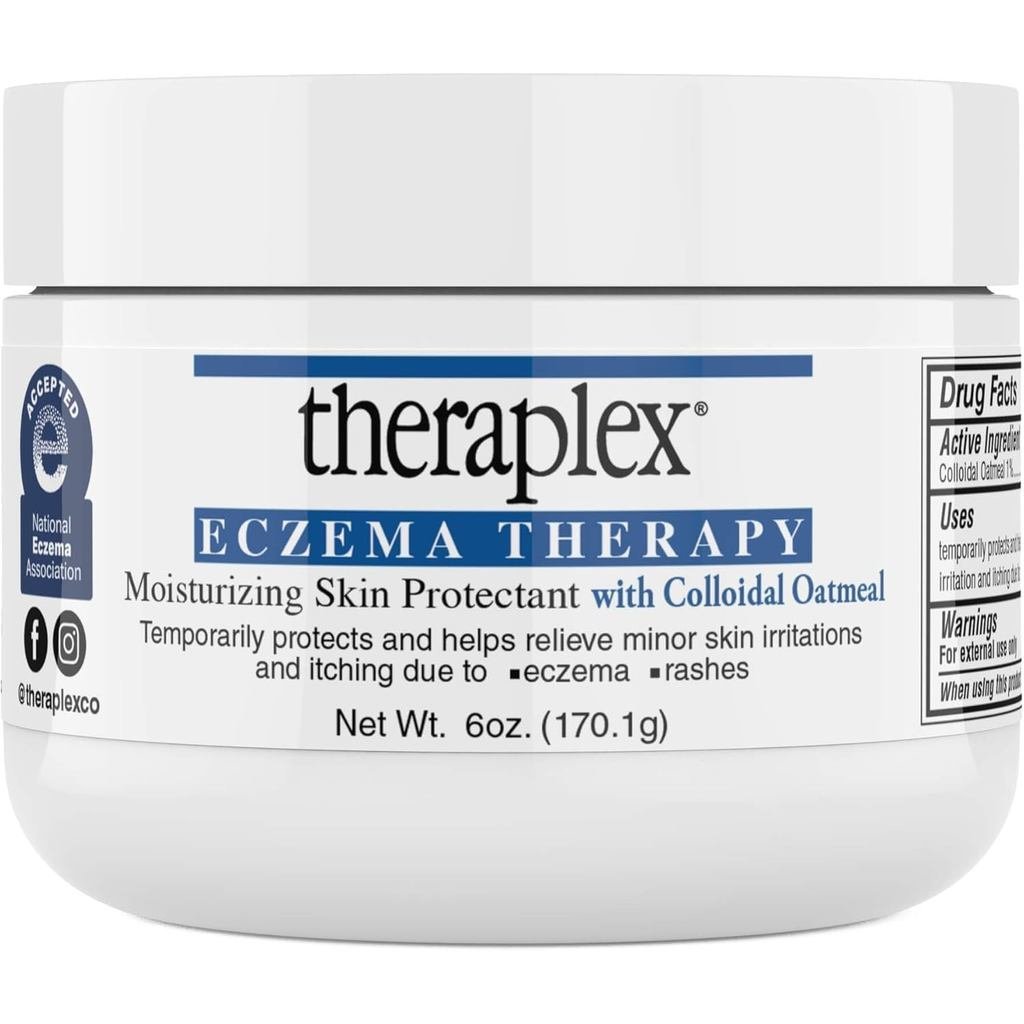 Theraplex Eczema (6 ออนซ์) ปกป้องผิวที่ให้ความชุ่มชื้นด้วยข้าวโอ๊ตคอลลอยด์ไม่ใช่มานิคและกลิ่นสารก่อภ