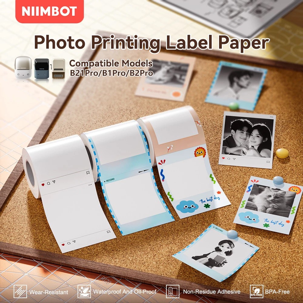 กระดาษกรองกาแฟกันน้ํา NIIMBOT B21Pro HD สติ๊กเกอร์ DIY คริสต์มาสแบบกําหนดเอง