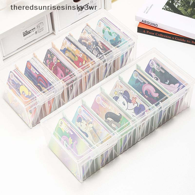 (the) 1PC พลาสติกใสช่องออแกไนเซอร์กล่องถือ 550+ การ์ดเกมกล่องเก็บปรับ Divider สําหรับการ์ด (TH)