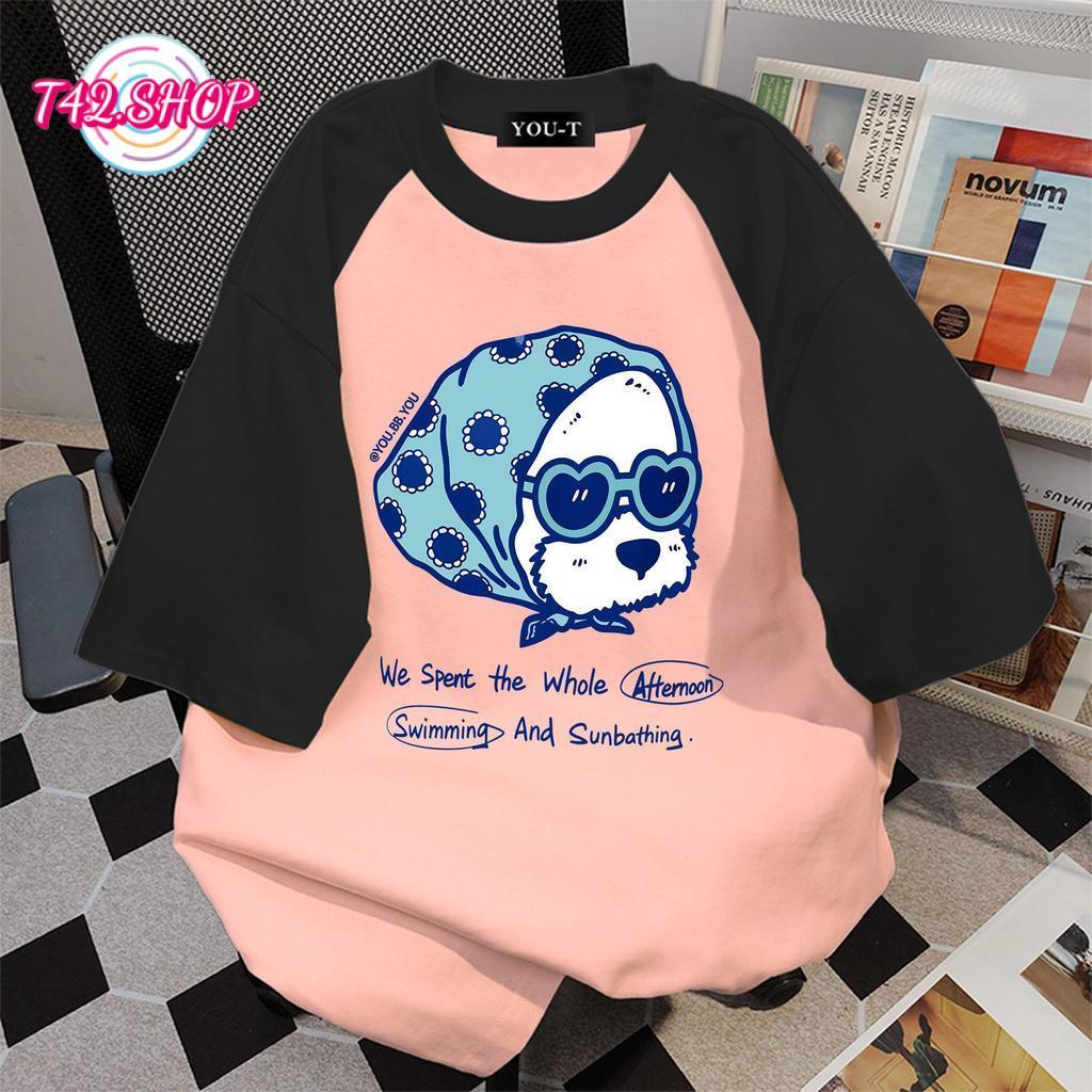 T42.SHOP🌸เสื้อทูโทน เสื้อยืด oversize สาวอวบ น่ารักมาก สไตล์เกาหลี ผ้าคอตตอน100% ใส่สบาย ลาย "We Spent"