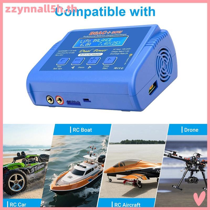 Zzynnall5h B6AC 80W Charger RC Balance Smart Digital Charger สําหรับ 1S-6S LiPo Life Li-ion 1-15S Ni