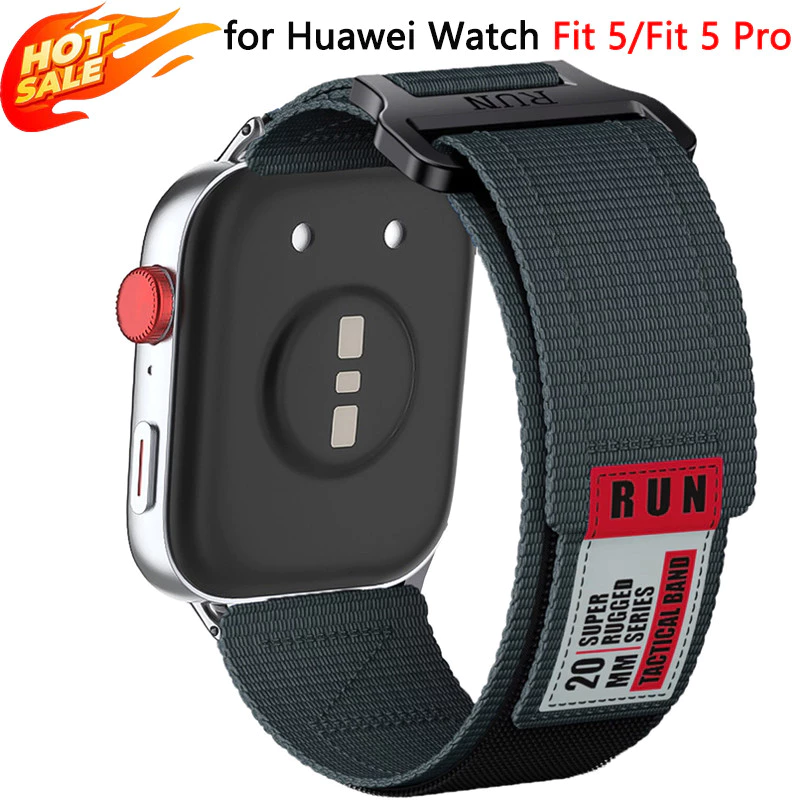 ไนลอนห่วงสําหรับ Huawei Watch Fit 5/5 Pro สร้อยข้อมือกีฬาสําหรับ Huawei Fit 4 Pro/Fit 4/3 สายนาฬิกา