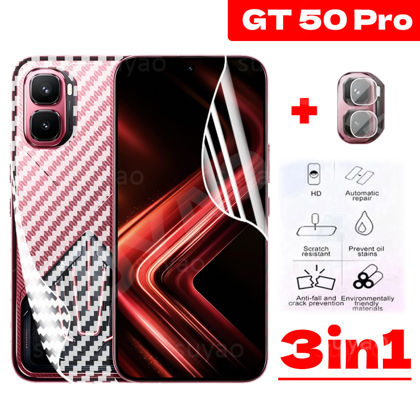 สําหรับ infinix GT 50 Pro GT50 50Pro 2026 ฟิล์ม Hydrogel ด้านหน้าโทรศัพท์กลับฟิล์มคาร์บอนไฟเบอร์ GT50Pro 30 20 เลนส์กล้อง Clear Screen Protector Soft HD ป้องกันดูคลุมทั้งหมด