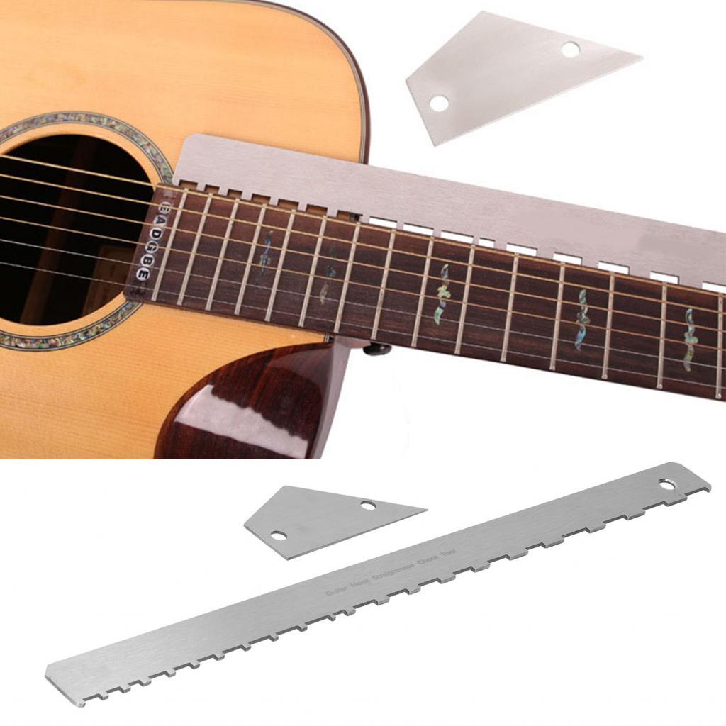 Fret String Leveling Gauge ไม้บรรทัดคอกีตาร์แบบพกพาทนทานสําหรับการบํารุงรักษา