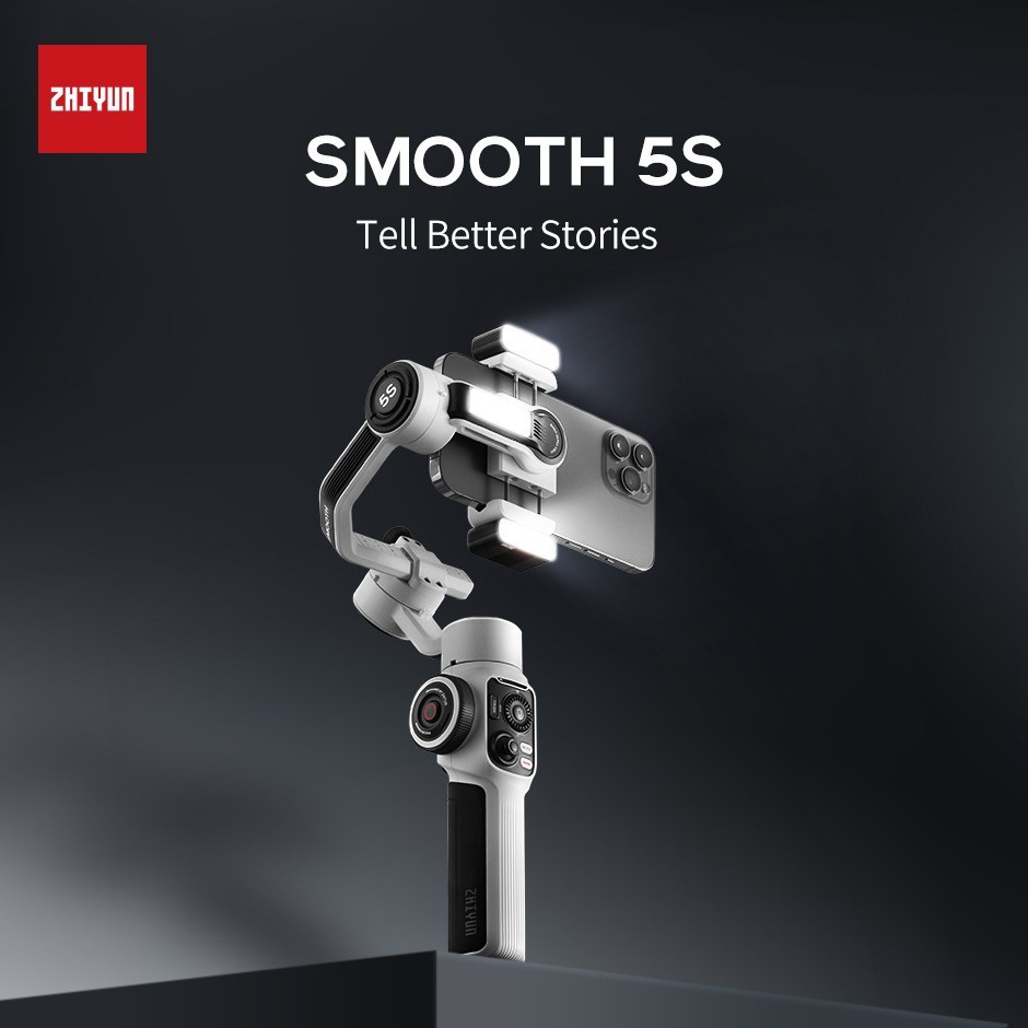 Zhiyun SMOOTH 5S โทรศัพท์มือถือ Stabilizer Anti-Shaking มือถือ Gimbal vlog การถ่ายภาพวิดีโอ Live Bro