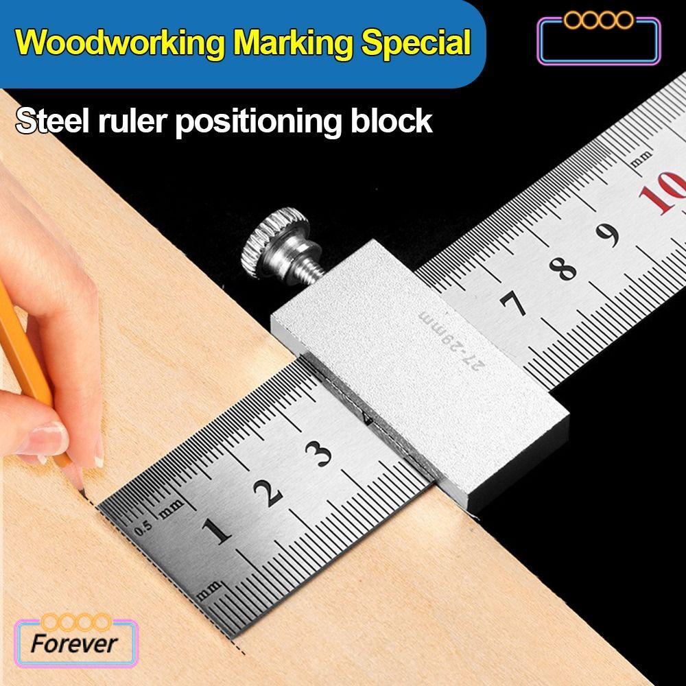 FOREVER Marking Gauge, Metal Scale Scribing Ruler, ทนทาน Multi-Function การวัดที่แม่นยําตําแหน่งที่ถ