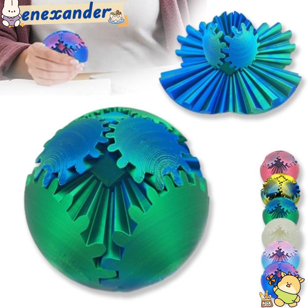 EXER พิมพ์เกียร์ Ball, เกียร์ Sphere Sensory Spin Ball, Creative ความวิตกกังวลผ่อนคลาย Fidget ของเล่นโรตารีความเครียด Ball สําหรับผู้ใหญ่เด็กของขวัญ