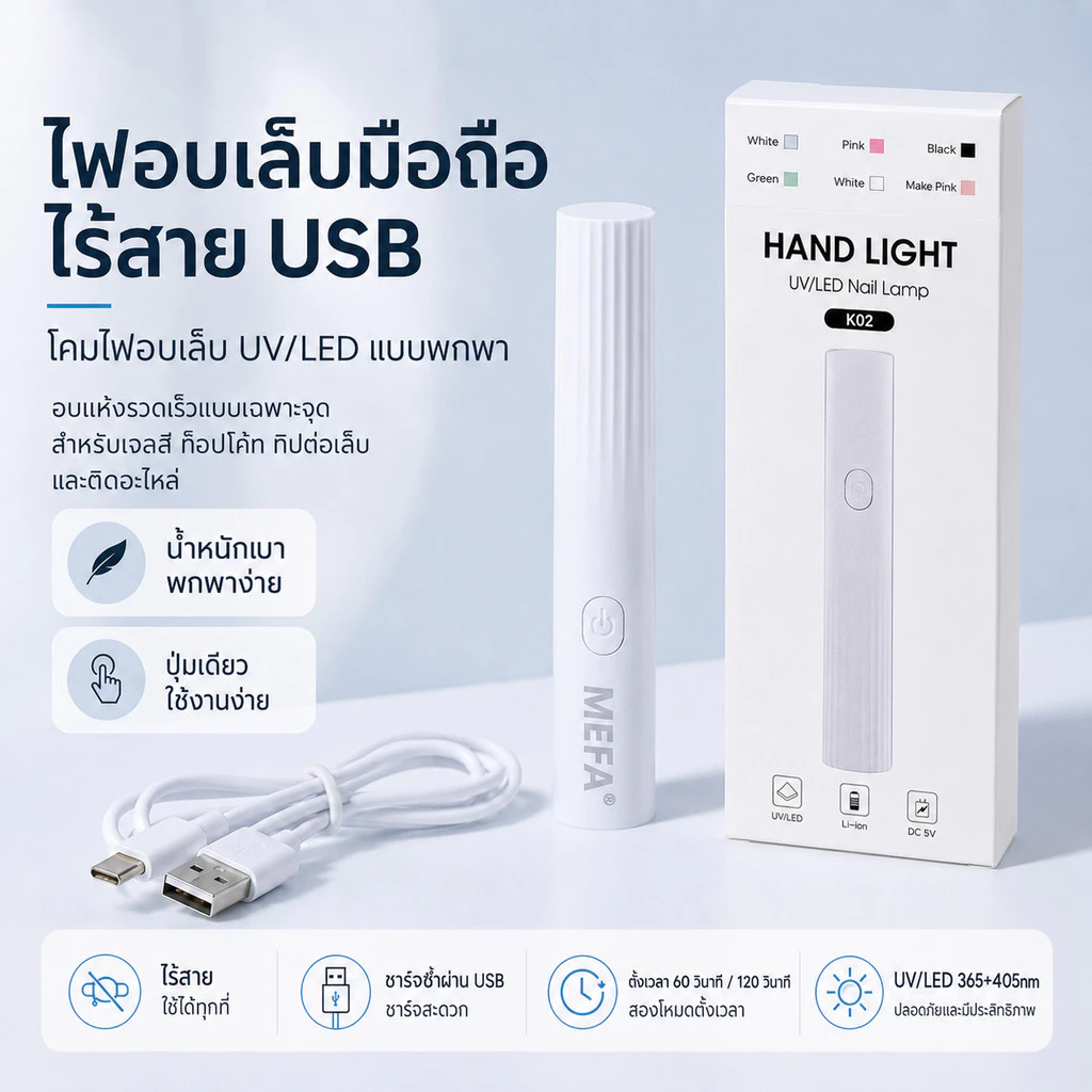 MEFA โคมไฟยูวีเล็บ Mini พกพา โคมไฟอบแห้งเร็ว 8 วินาที,3W UV LED เครื่องเป่าเล็บเครื่องสําหรับ