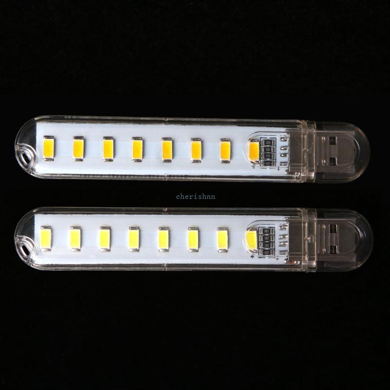 CH* Mini Mobile Power USB LED Lamp DC5V 8 LED คอมพิวเตอร์แบบพกพา USB Gadget Lighting
