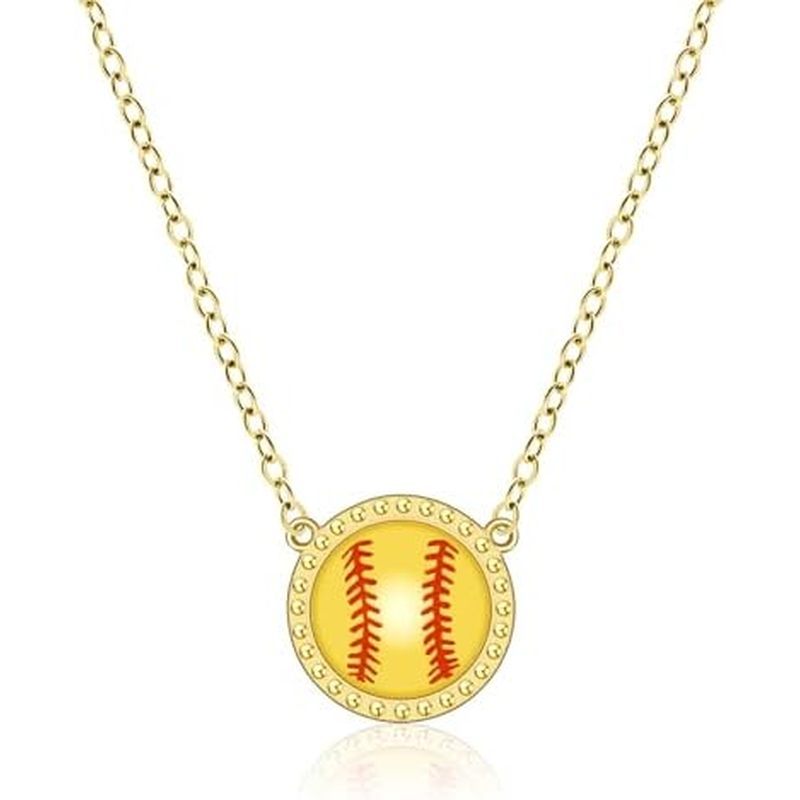 ซอฟท์บอลชุบ clavicle สร้อยคอผู้หญิง 18k ทีมกีฬาแรงบันดาลใจสําหรับแฟนๆ Ath ของขวัญวันเกิด