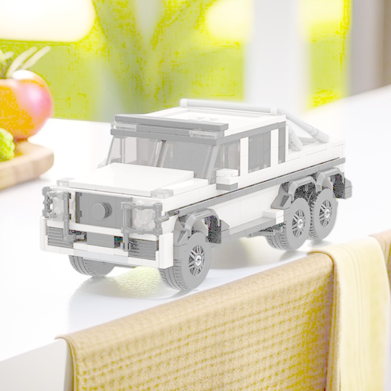 MOC Building Blocks ใช้งานร่วมกับ Lego Retro AMG63 รถประกอบของเล่น DIY อนุภาคขนาดเล็กปริศนา 005