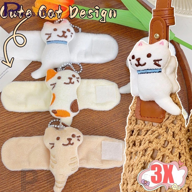 [FSA] 3 ชิ้นแมวน่ารักกระเป๋าเป้สะพายหลัง Charm, น่ารักการ์ตูนออกแบบกระเป๋านักเรียนอุปกรณ์เสริม, ไม่มีแขวน Fixation สําหรับสายรัดกระเป๋าเดินทาง /ขายชั้นนํา