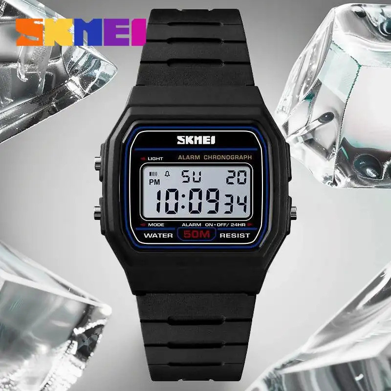 SKMEI นาฬิกาอิเล็กทรอนิกส์สำหรับผู้ชาย ดีไซน์สปอร์ตและทันสมัย ​​สไตล์ทหาร กันน้ำ เหมาะสำหรับทั้งชายและหญิง ယောက်ျားလေးလက်ပတ်နာရီ 1412 songkran